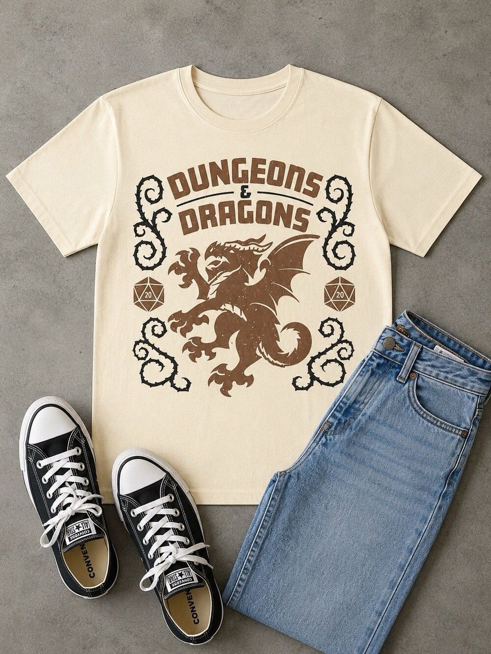 Dungeons & Dragons LogoRetro Vtg T-Shirt Sz Extra Sm D&D Role Playing Gamer